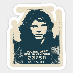 Jim Morrison Mugshot - the doors Sticker